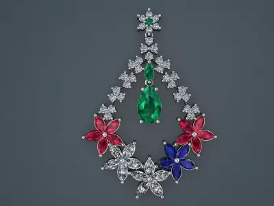 Pendant jewelry 3D model - Star Islands 3D print model