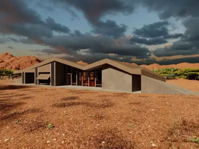 Forest villa-Casa Scene-Modern Villa 3D model