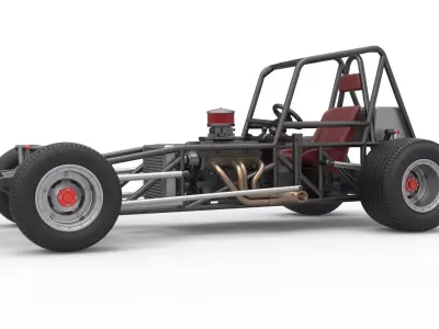 Vintage Dirt Modified stock car Base Version 2 Scale 1 to 25 3D print model