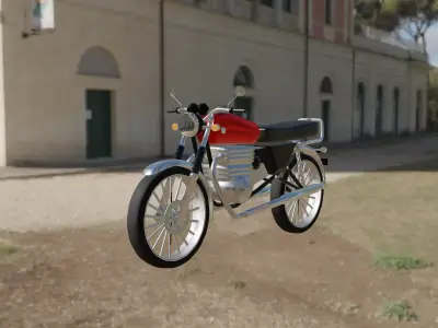 Low Poly Motor Bike 3D Model Low-poly 3D model