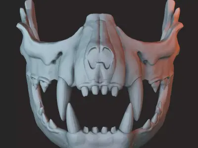 Tiger Skull Mask 3D Printable 3D print model