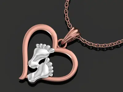 Pendant Necklace 3D print model shop