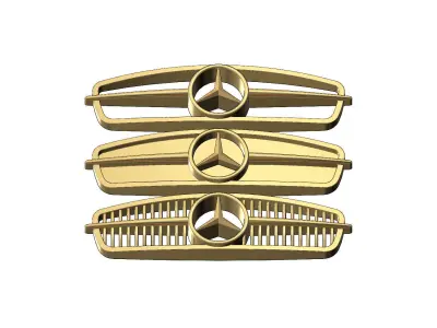 Triple Mercedes 300SL front grille gullwing relief wall art  3D print model