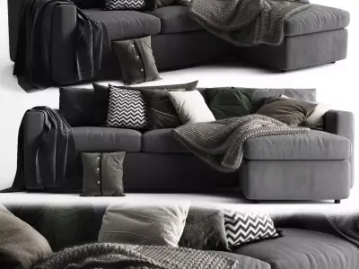 Vimle Sofa 3 Seats Chaise Longue 3D model