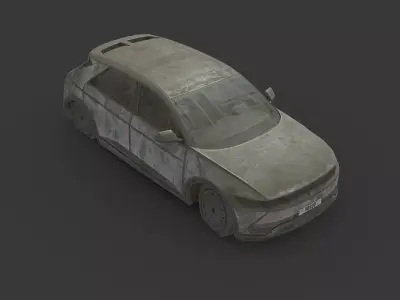 047 Abandoned Car - Hyundai IONIQ 5 Low-poly 3D model