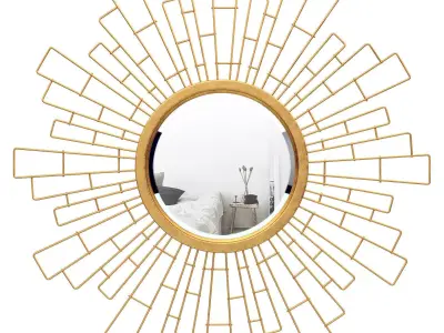 Glasser Metal Sunburst Wall Mirror VARK7276 3D model