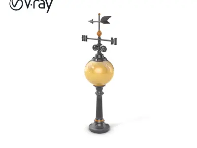 Weather Vane Street Lamp Decorative Model Pack Low-poly 3D model
