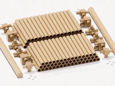 Paper structure Dojo - Shigeru Ban style 3D model