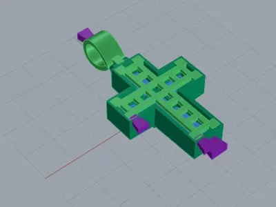 Beautiful Cross Unisex - Luxury Small Cross with Natural Stones 3D print model