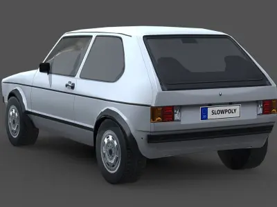 Volkswagen Golf GTI 1975 Low-poly 3D model