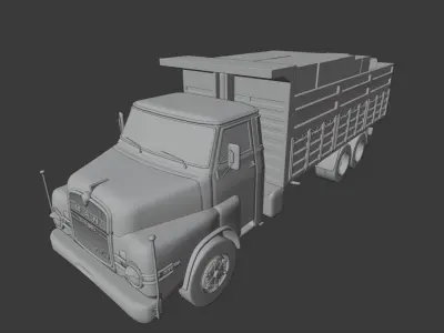 Man 520 Oldschool Truck Low-poly 3D model