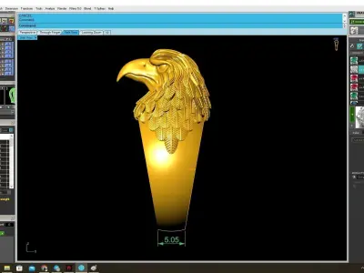 Luxury Eagle Head Men Ring 3D Jewelry Model  3891 3D print model