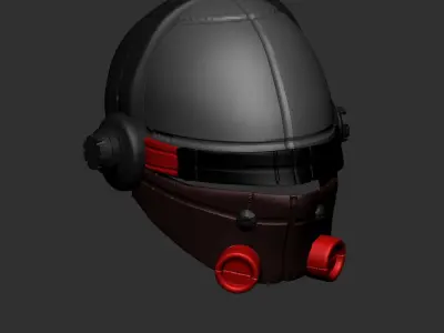 High quality helmet high poly sculpt 3d printable 3D model
