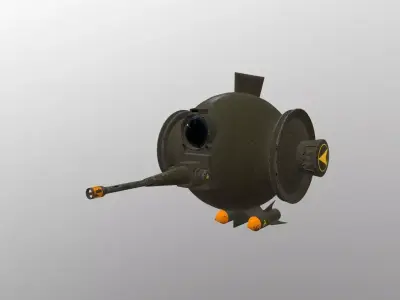 BattleBot Military Green Free low-poly 3D model