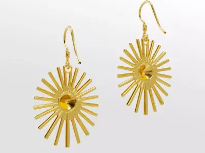 Sol Invictus Earrings - 3D print ready Free 3D print model Free 3D print model