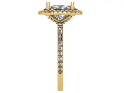 oval halo solitaire ring  3D print model