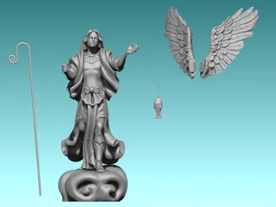 Arch-angel Raphael - CNC Rounting - Wood - Stone - Metal 3D print model