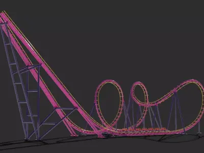 Boomerang Roller Coaster 3D model