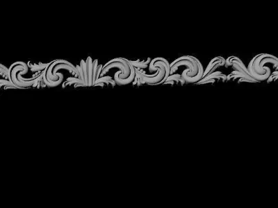 mirror ornate gold frame 3D model