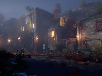 Abandoned City Night Lighting  3D model