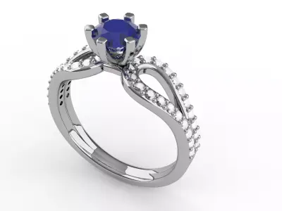 Elegant Engagement Ring 3D print model