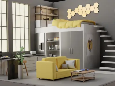 Apartment isometric 3D model