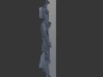 Battered Stone Wall High Poly 3D model