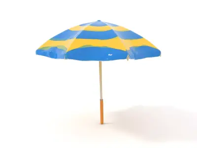 Striped Umbrella model pack Low-poly 3D model