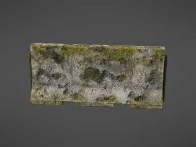 Concrete barrier Low-poly 3D model