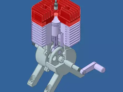 2 stroke Engine Assembly 3D print model