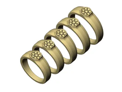 Small Diamond Octagonal ring US sizes 5to9  3D print model