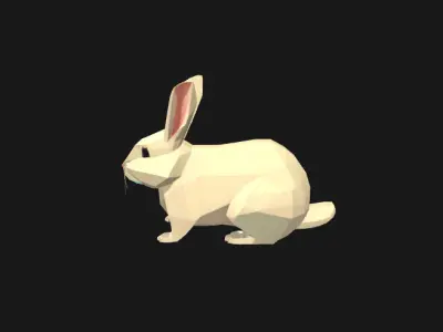 Low Poly Rabbit - Stylized 3D Model for Games and Animations Low-poly 3D model