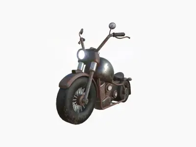 Motorcycle Cartoon A20 Rust Dirt - Custom Vehicle Design Low-poly 3D model