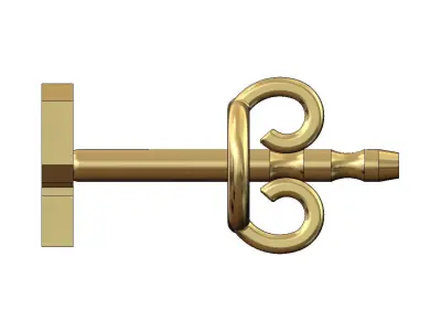 2 two number varsity font stud earring 3D print model