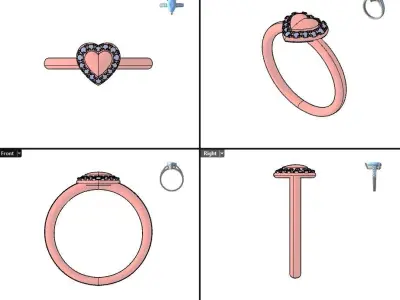 diamond ring jewelry - love 3D print model