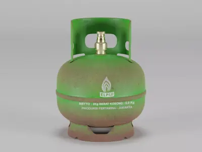Indonesian LPG Cooking Gas Cylinders 3 Kg Low-poly 3D model