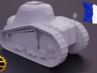Peugeot  WW1 Tank 3D print model