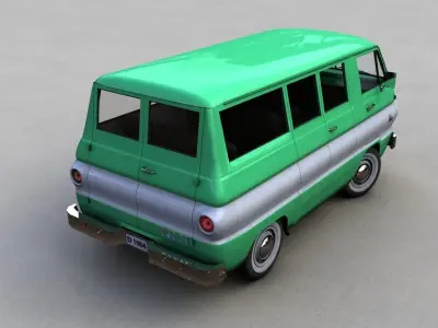 DODGE A100 COMPACT WINDOW 1964 Low-poly 3D model