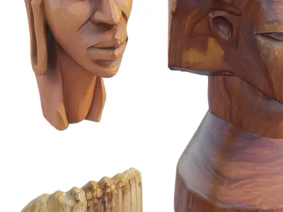 Wood head 3D model