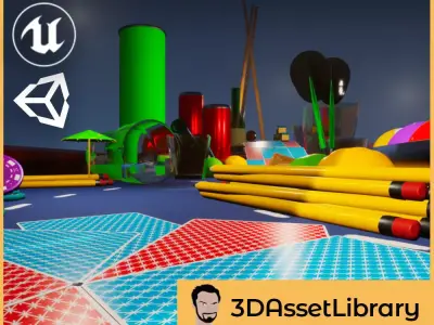 Micro Race Track Vol 1 For Unreal And Unity Low-poly 3D model