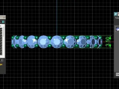 U Shaped Eternity Ring 3 point 5 mm stone size swiss 19 and EU59 3D print model