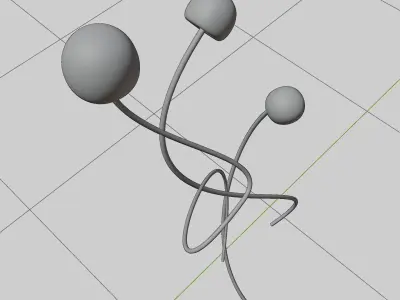 Led Grass Lightbulb flower Elegant art nouveau style 3D model