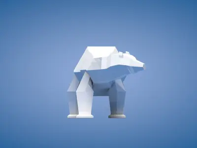 Low Poly Bear origami polar Low-poly 3D model