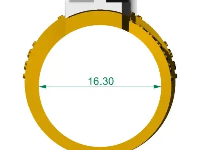 Luxury L and V Crossover Diamond Ring 3D print model