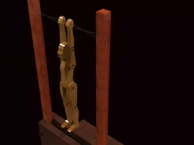 Maromero wooden stand with person Free 3D model