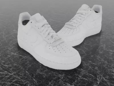 NIKE AIR FORCE 1 3D SHOES - WHITE Low-poly 3D model