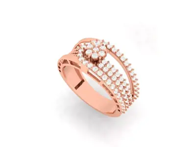 AMAZING ROUND DIAMOND RING  3D print model