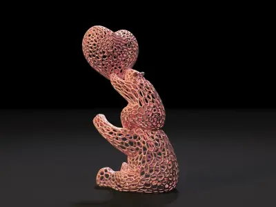 Bears with heart 3D print model