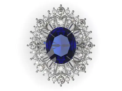 luxury diamond ring jr00029 3D print model