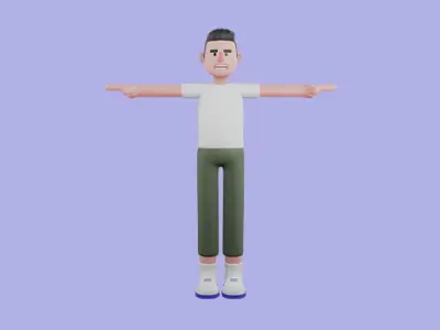 Stylized 3D Male Athlete Character - Cartoon Fitness Sportsman 3D model